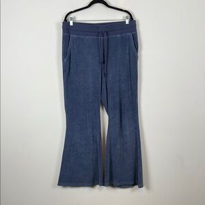Aerie Women's XL Blue Wide Leg Flared Lounge 2 Pocket Drawstring Sweatpants